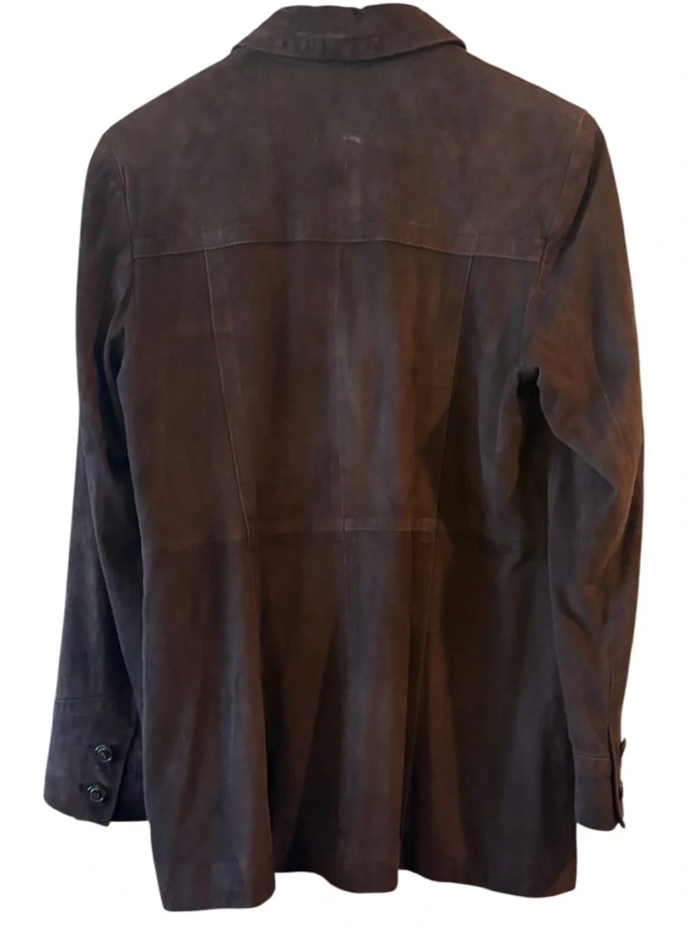 Cole Haan Brown Leather Jacket Blazer Style Size S Button Front Classic - Picture 3 of 16